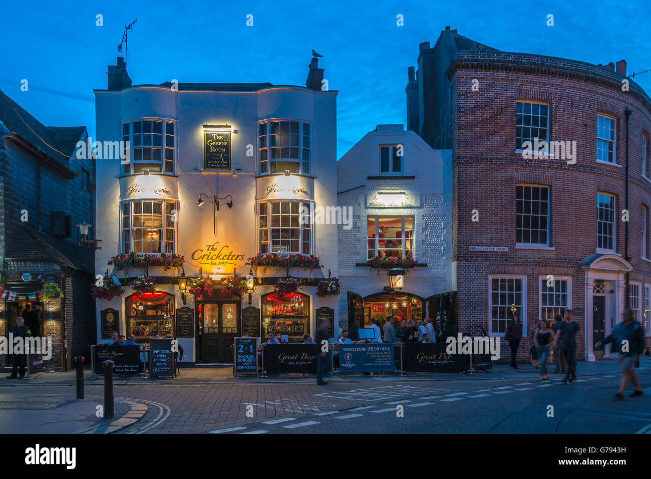 Das Nachtleben von Cricketers Prinz Albert Street Brighton Stockfoto