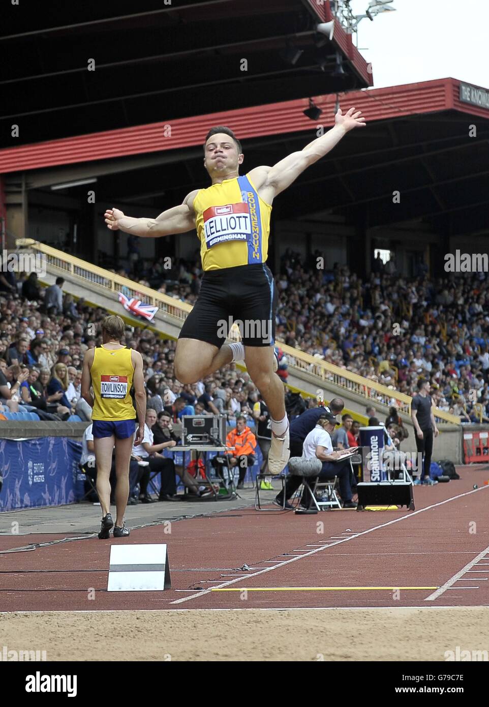 Birmingham, Vereinigtes Königreich. 26. Juni 2016. James Lelliott (Bournemouth). Mens-Weitsprung. Britische Meisterschaften. Alexander-Stadion. Birmingham. VEREINIGTES KÖNIGREICH. 26.06.2016. Bildnachweis: Sport In Bilder/Alamy Live-Nachrichten Stockfoto