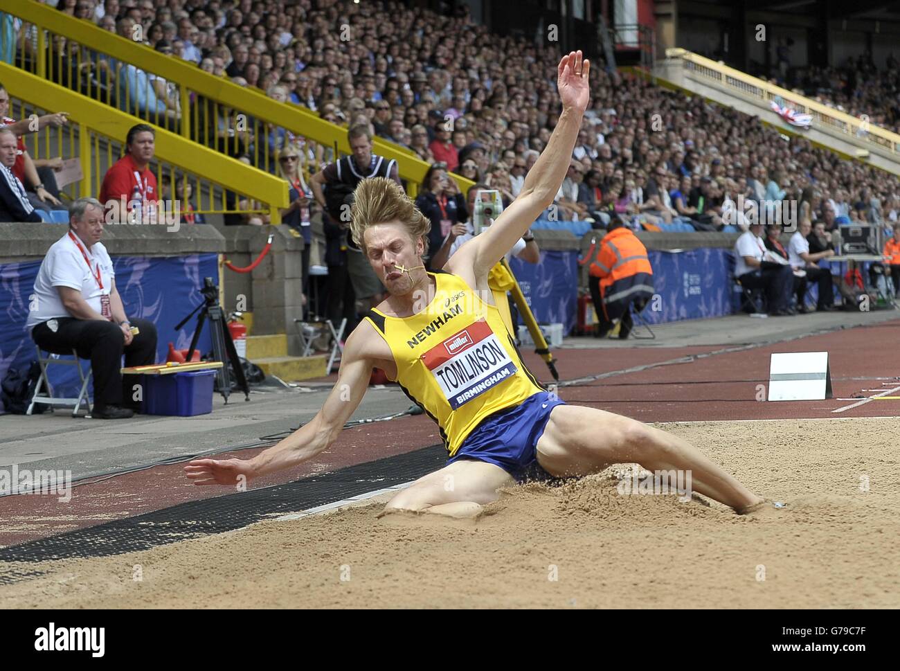 Birmingham, Vereinigtes Königreich. 26. Juni 2016. (Chris) Christopher Tomlinson (Newham). Mens-Weitsprung. Britische Meisterschaften. Alexander-Stadion. Birmingham. VEREINIGTES KÖNIGREICH. 26.06.2016. Bildnachweis: Sport In Bilder/Alamy Live-Nachrichten Stockfoto
