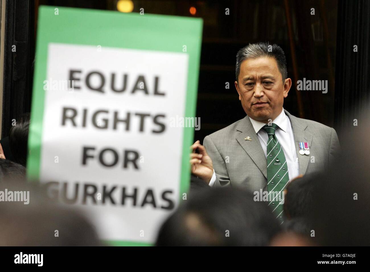 PROTEST Gurkhas 8 Stockfoto