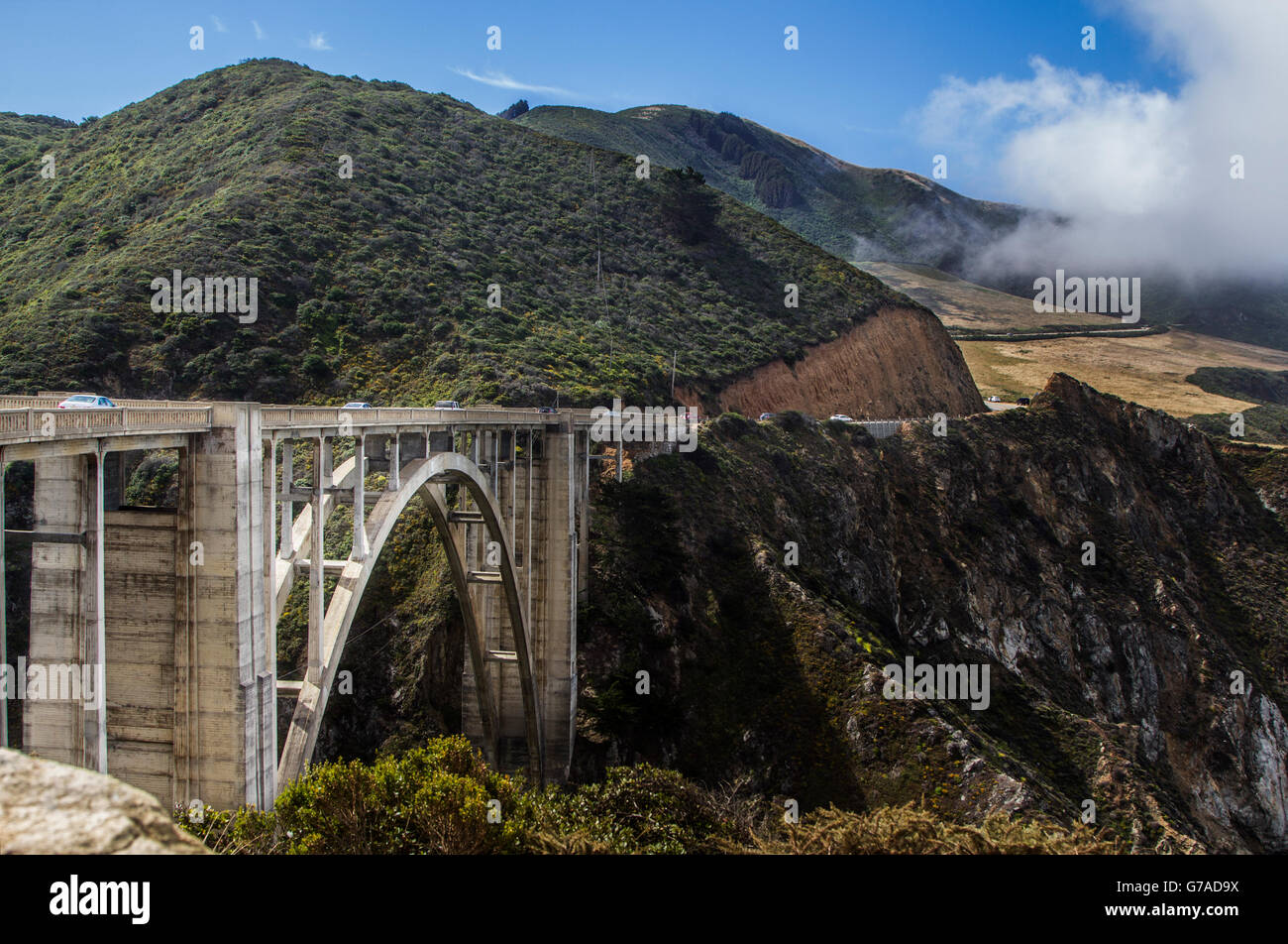 Bixby Canyon Bridge, Big Sur Kalifornien Stockfoto