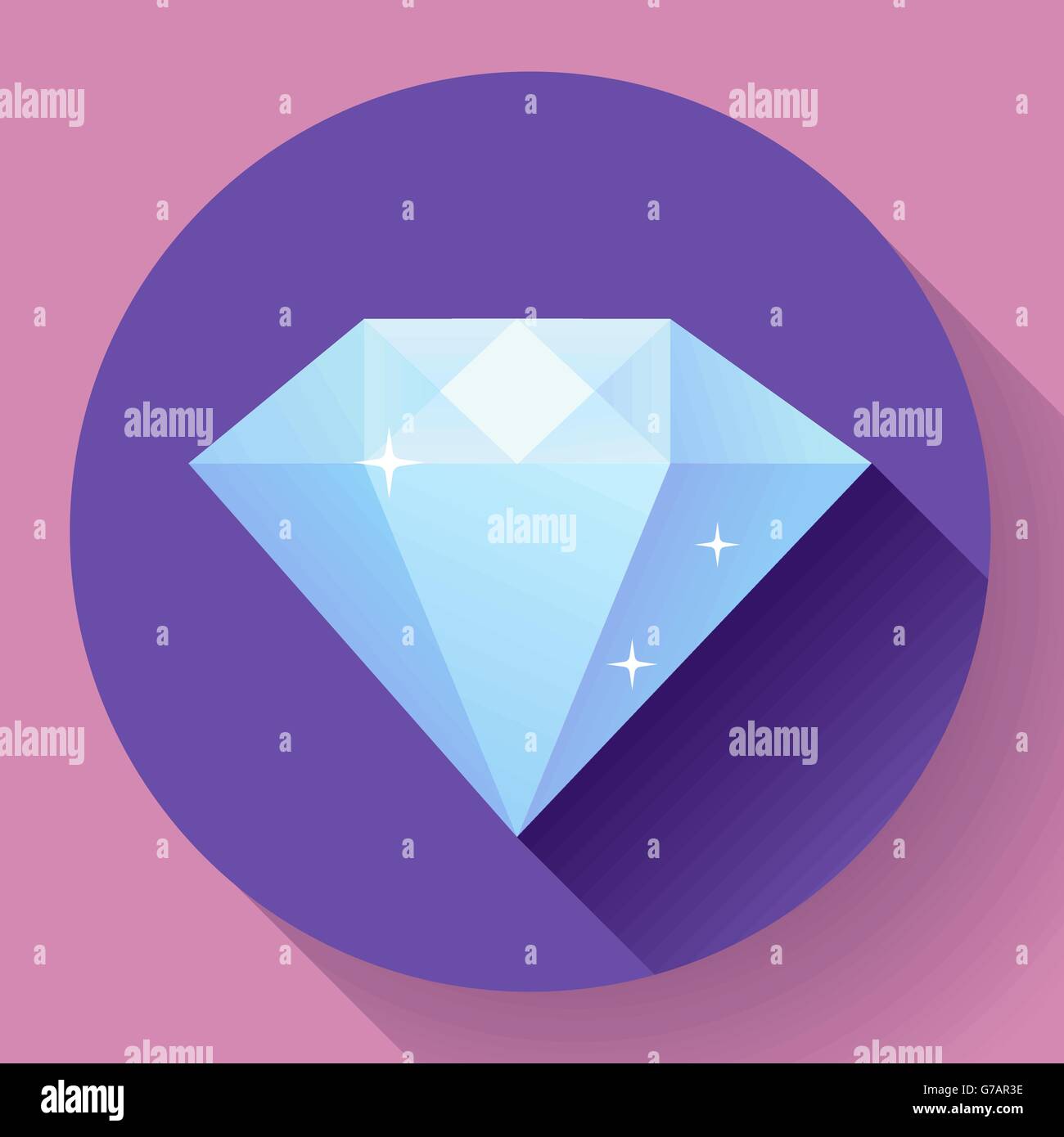 Diamant. geniale Idee. Intelligente Lösungen. Flache Vektor-Design mit langen Schatten Stock Vektor