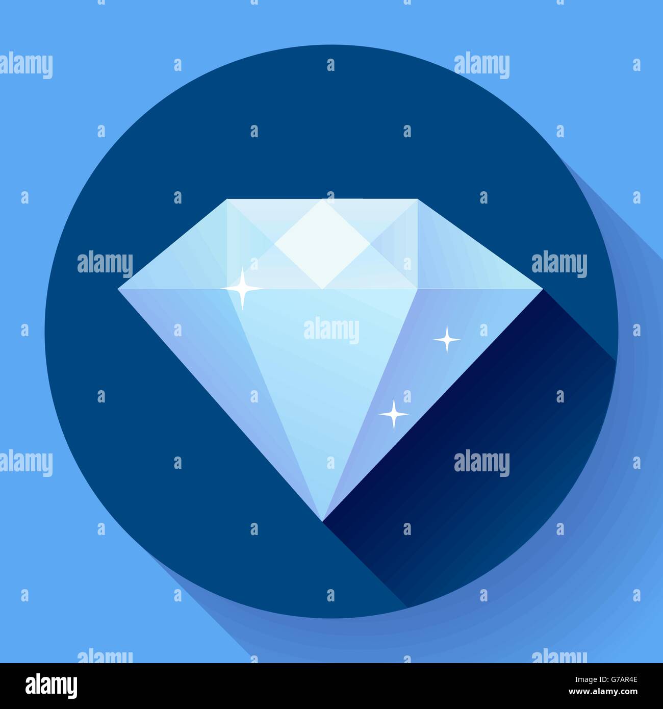 Diamant. geniale Idee. Intelligente Lösungen. Flache Vektor-Design mit langen Schatten Stock Vektor