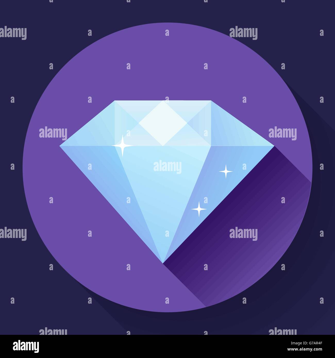 Diamant. geniale Idee. Intelligente Lösungen. Flache Vektor-Design mit langen Schatten Stock Vektor