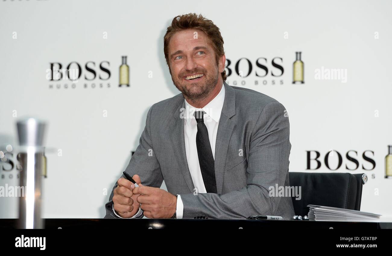 Gerard Butler Boss Bottled Start Stockfoto