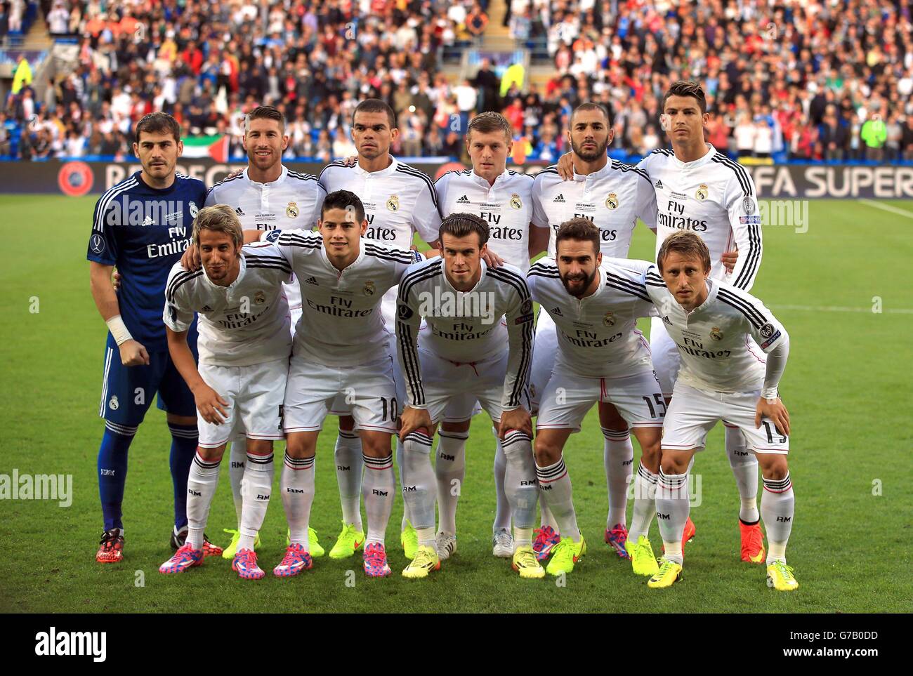 Fußball - 2014 UEFA Super Cup - FC Sevilla V Real Madrid - Cardiff City Stadium Stockfoto