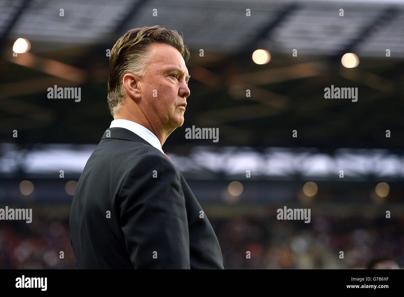 Fußball - Capital One Cup - zweite Runde - Milton Keynes Dons gegen Manchester United - Stadion:mk. Louis van Gaal, Manager von Manchester United Stockfoto