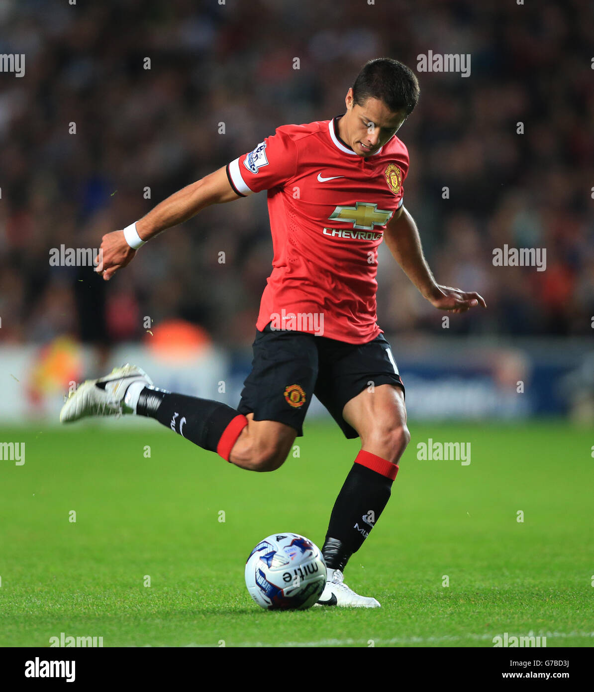 Fußball - Capital One Cup - zweite Runde - Milton Keynes Dons gegen Manchester United - Stadion:mk. Javier Hernandez von Manchester United Stockfoto