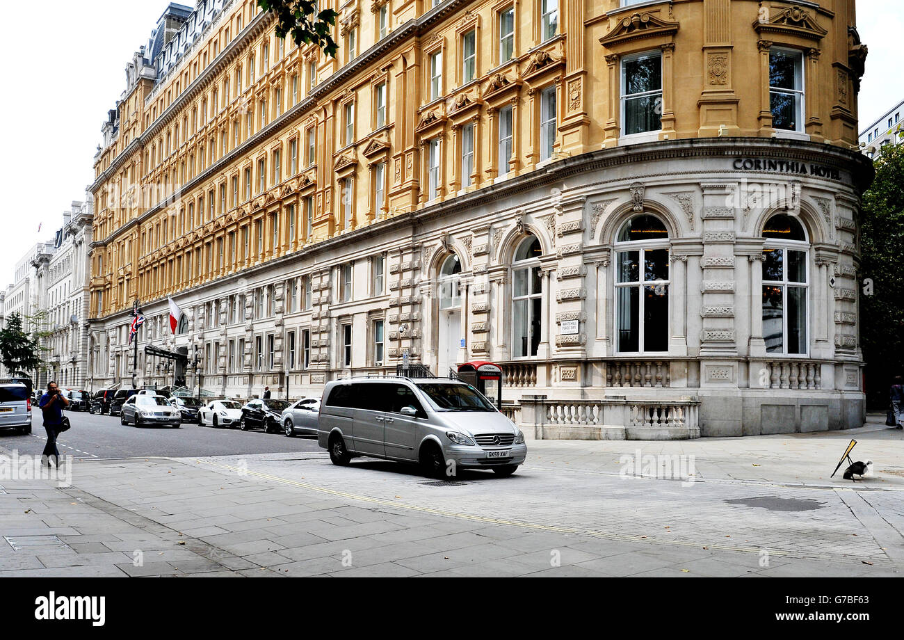 Stock Foto des Corinthia Hotel, in Whitehall Place, im Zentrum von London. Stockfoto