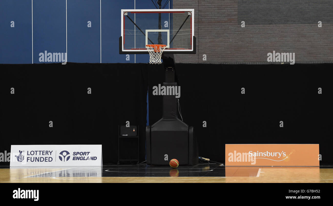 Sport - Sainsbury's 2014 School Games - Tag drei - Manchester. Ein allgemeiner Blick auf den Basketballplatz im Rollstuhl während der Schulspiele von Sainsbury 2014 in der Manchester Regional Arena, Manchester. Stockfoto