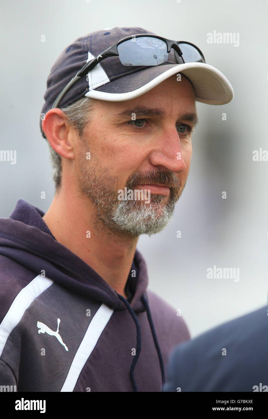 Yorkshire Trainer Jason Gillespie vor Tag vier der LV= County Championship Division One Match in Trent Bridge, Nottingham. SSOCIATION-Foto. Bilddatum: Freitag, 12. September 2014. Siehe PA Geschichte CRICKET Nottinghamshire. Bildnachweis sollte lauten: Mike Egerton/PA Wire Stockfoto