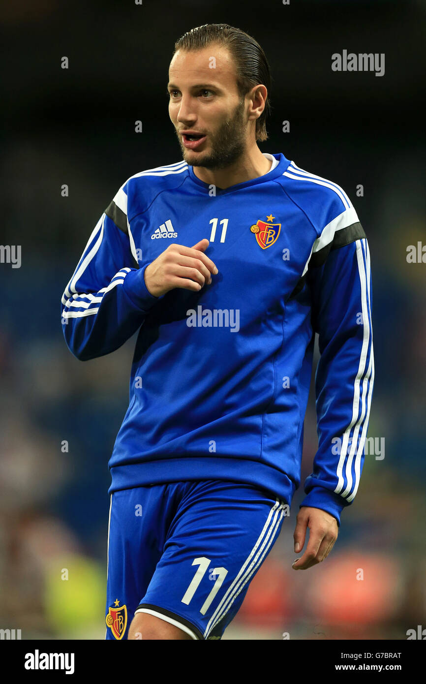 Fußball - UEFA Champions League - Gruppe D - Real Madrid / FC Basel - Santiago Bernabeu. Shkelzen Gashi, FC Basel Stockfoto