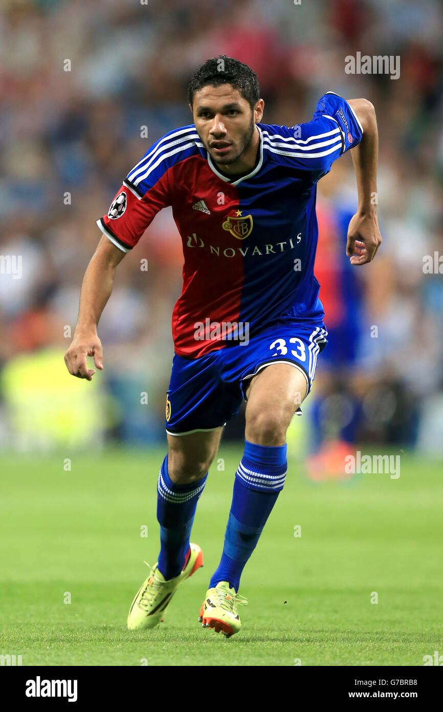 Fußball - UEFA Champions League - Gruppe D - Real Madrid / FC Basel - Santiago Bernabeu. Mohamed Elneny, FC Basel Stockfoto