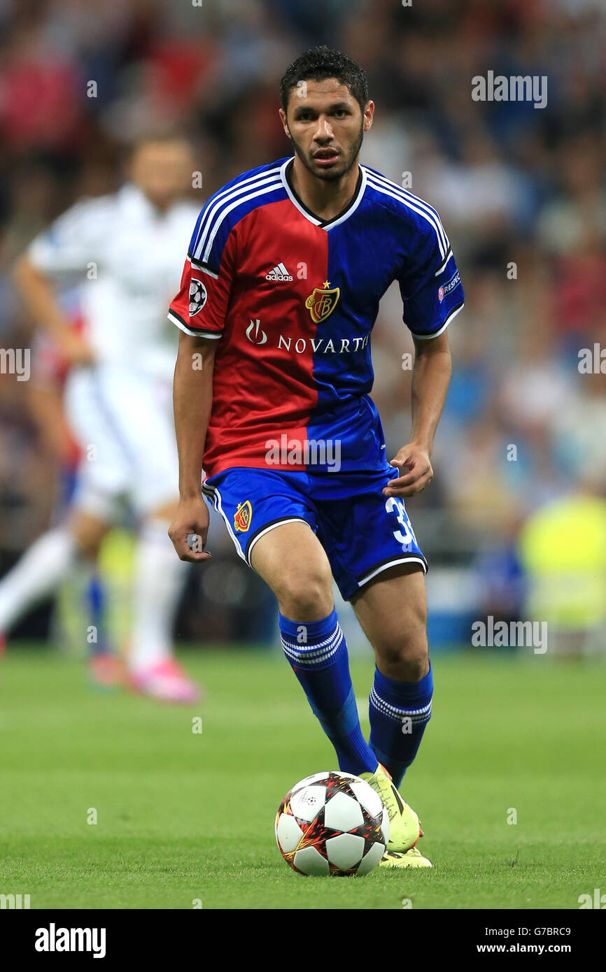 Fußball - UEFA Champions League - Gruppe D - Real Madrid / FC Basel - Santiago Bernabeu. Mohamed Elneny, FC Basel Stockfoto