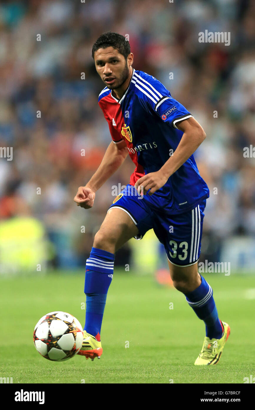 Fußball - UEFA Champions League - Gruppe D - Real Madrid / FC Basel - Santiago Bernabeu. Mohamed Elneny, FC Basel Stockfoto