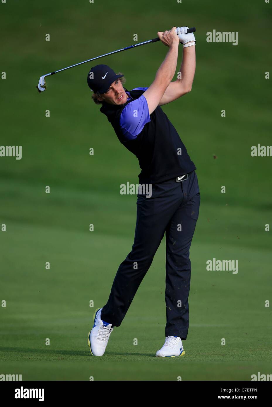 Englands Tommy Fleetwood am vierten Tag der 2014 ISPS Handa Welsh Open im Celtic Manor, Newport. Stockfoto