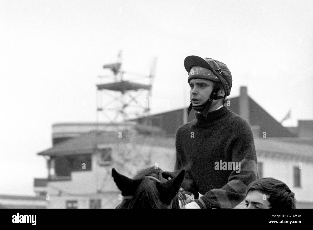 Pferderennen - BR Davies. National Hunt Jockey BR Davies Stockfoto