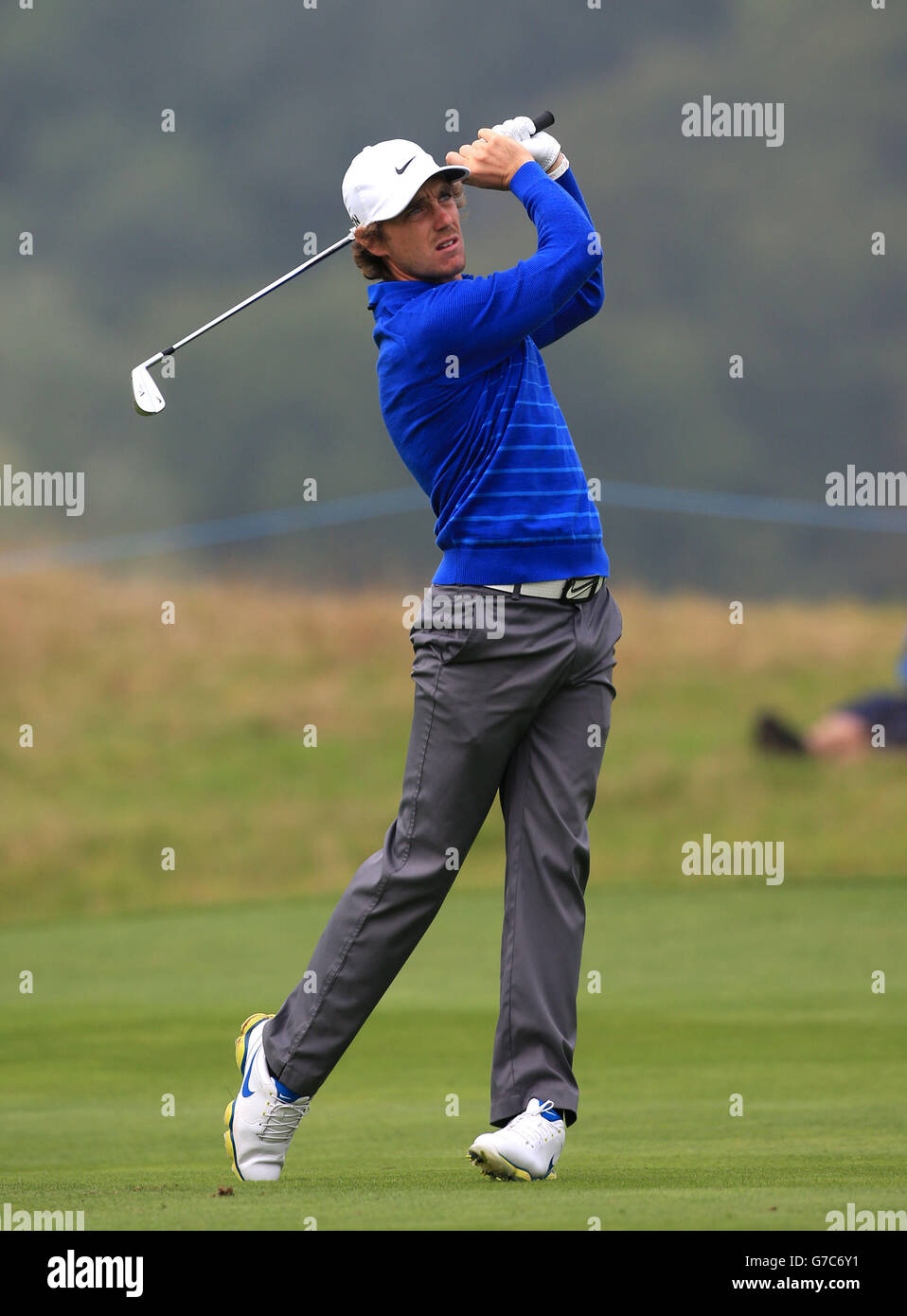 Englands Tommy Fleetwood am dritten Tag der 2014 ISPS Handa Welsh Open im Celtic Manor, Newport. Stockfoto