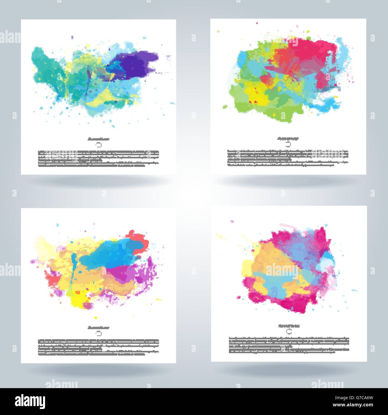 Satz von leuchtend bunten Vektor Aquarell Hintergrund Stock Vektor