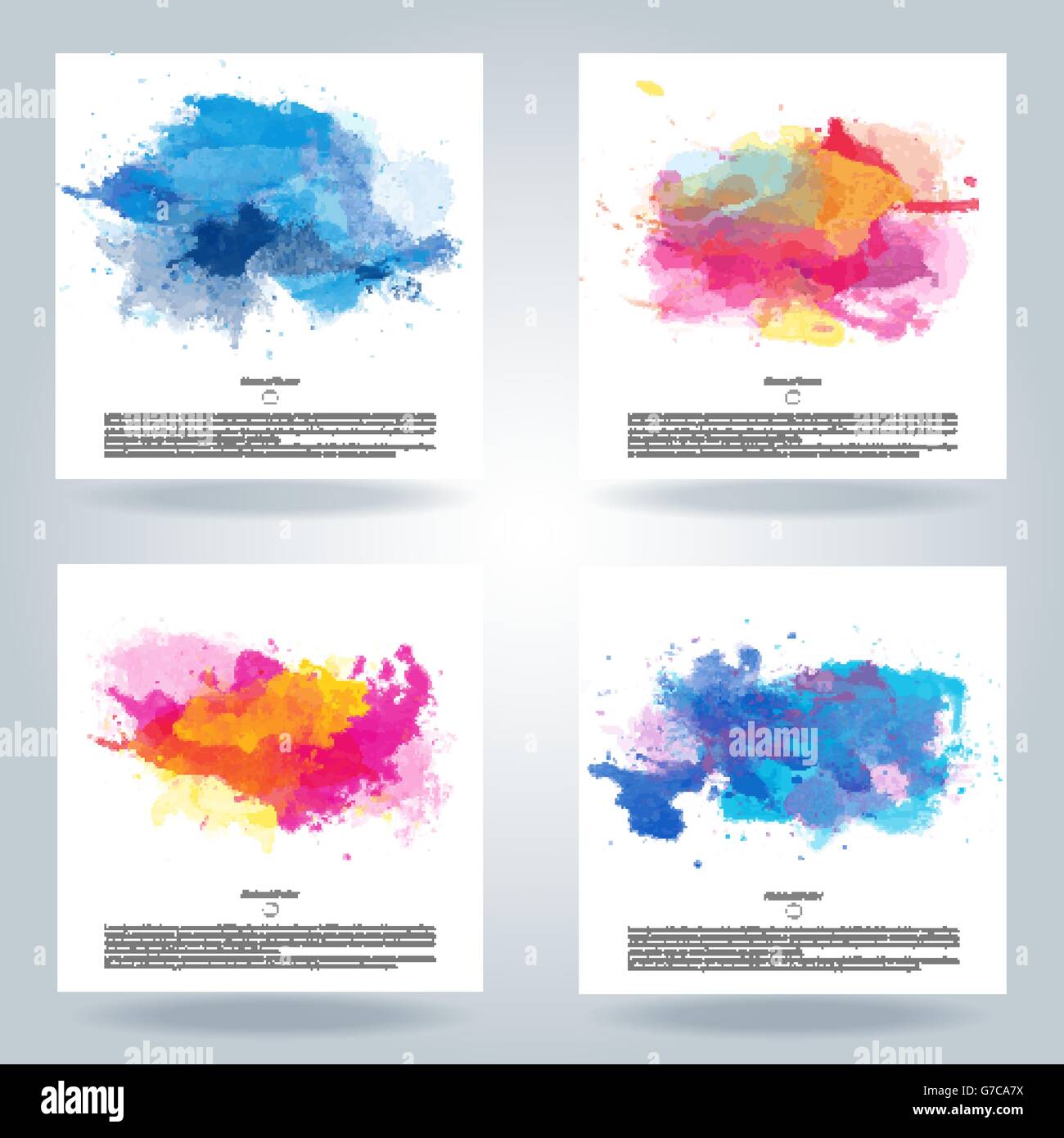 Satz von leuchtend bunten Vektor Aquarell Hintergrund Stock Vektor