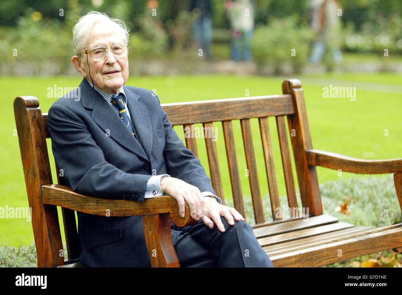 Der Anführer des Great Escape Veteran Squadron Jimmy James bei der Ausstellung für die große Flucht im Imperial war Museum, London. James aus Shropshire, jetzt 90, war einer der produktivsten Fluchtversuche des Zweiten Weltkriegs und machte insgesamt 12 Fluchtversuche. Stockfoto