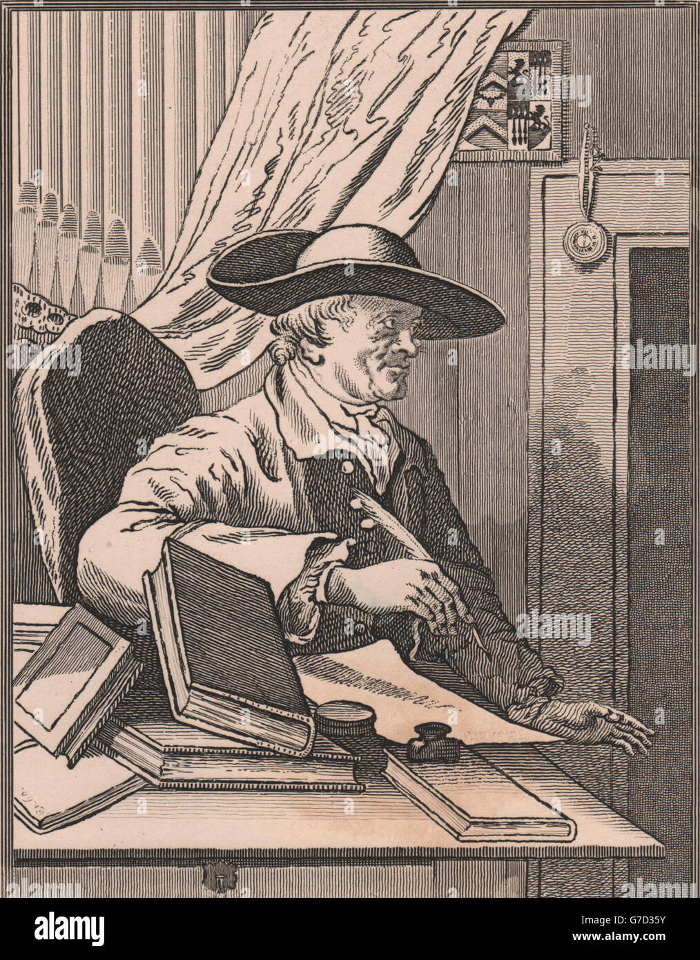 T. Morell, S.T.P-S. S.A. ". Nach William HOGARTH antique print 1833 Stockfoto