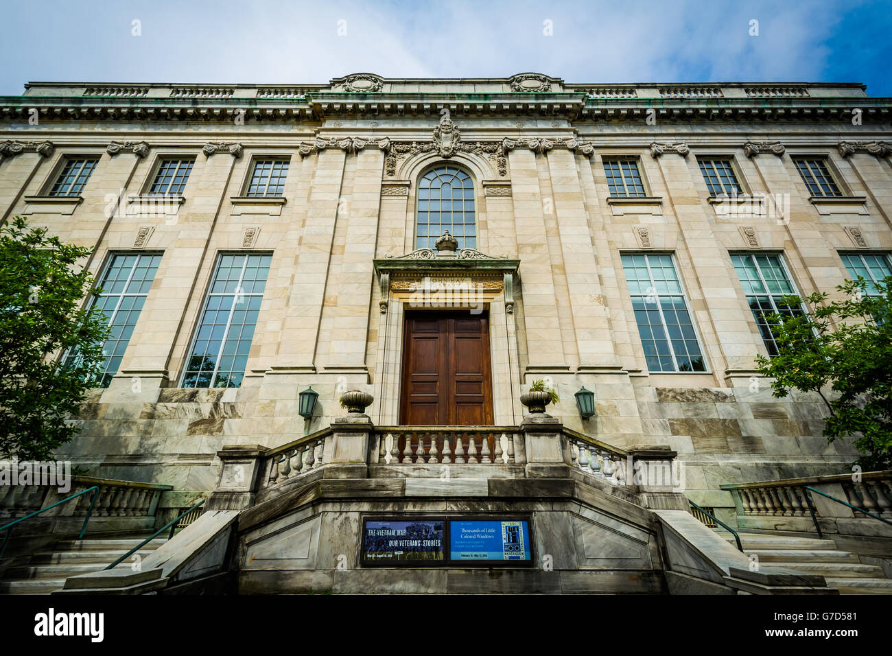 Die John Heu-Bibliothek auf dem Campus der Brown University in Providence, Rhode Island. Stockfoto