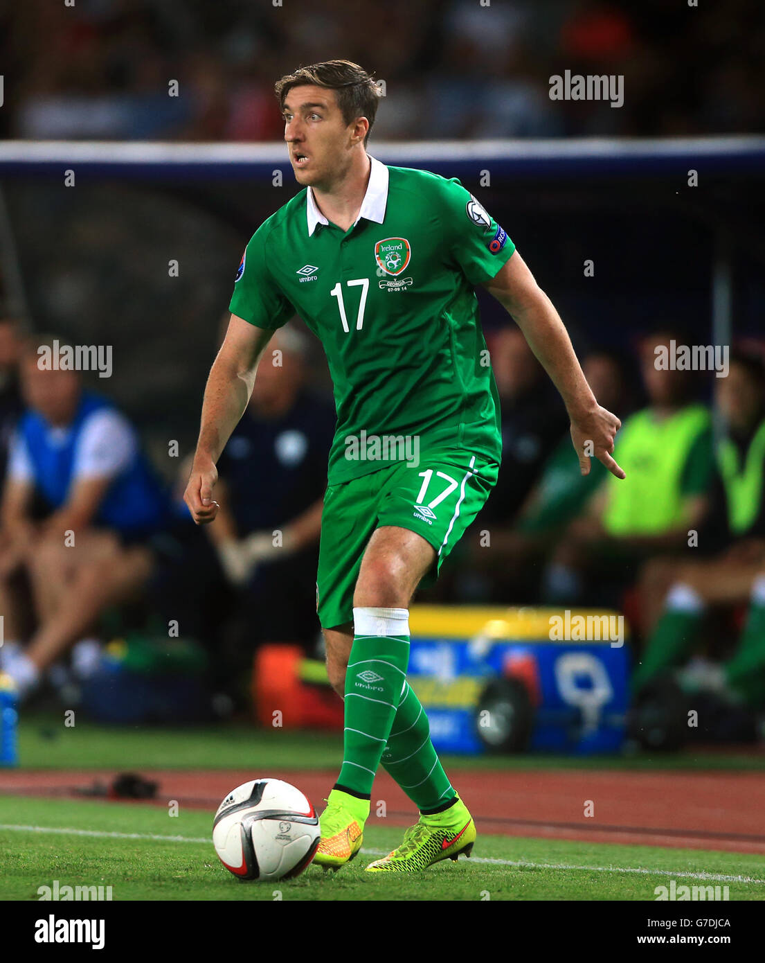 Fußball - UEFA Euro 2016 - Qualifikation - Gruppe D - Georgien / Irland - Boris Paichadze Dinamo Arena. Stephen ward, Irlands Republik, während des UEFA Euro 2016 Qualifying, Spiel der Gruppe D in der Boris Paichadze Dinamo Arena, Tiflis. Stockfoto