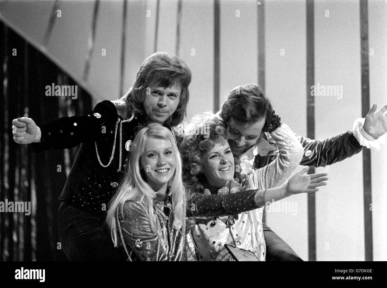 ABBA gratulieren einander Stockfoto