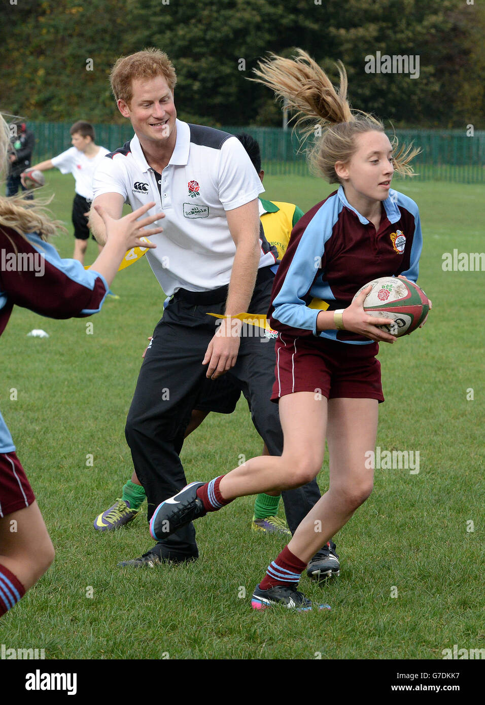 Prinz Harry besucht Rugby festival Stockfoto