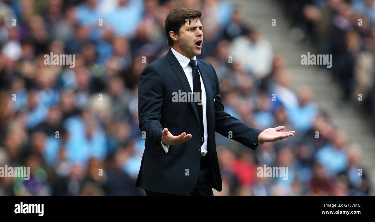 Fußball - Barclays Premier League - Manchester City / Tottenham Hotspur - Etihad Stadium. Mauricio Pochettino, Manager von Tottenham Hotspur Stockfoto