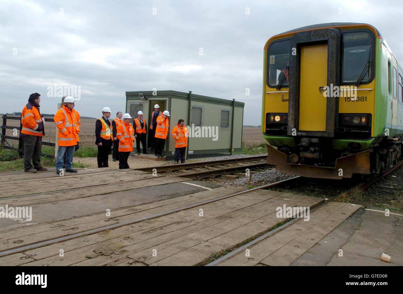 Zugunglück am Bahnübergang Lincolnshire Stockfoto