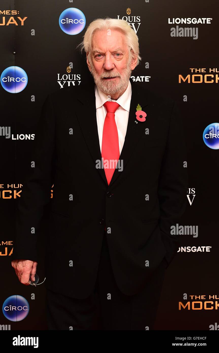 Donald Sutherland bei der After Party der Hungerspiele: Mockingjay Teil 1, die im Bloomsbury Ballroom in London stattfand. Stockfoto