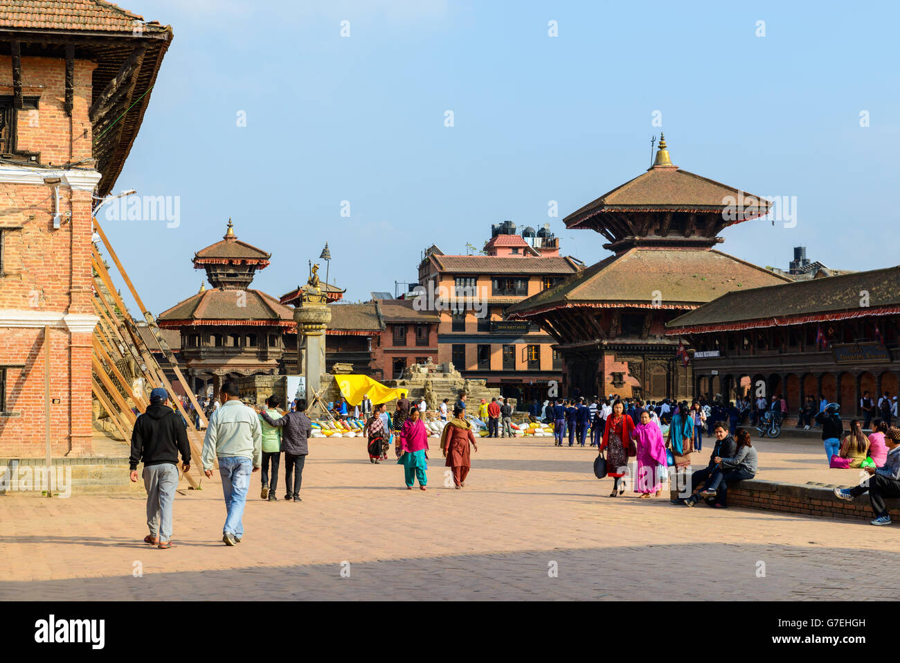 Bhaktapur Durbar Square, im November 2015, Nepal Stockfoto