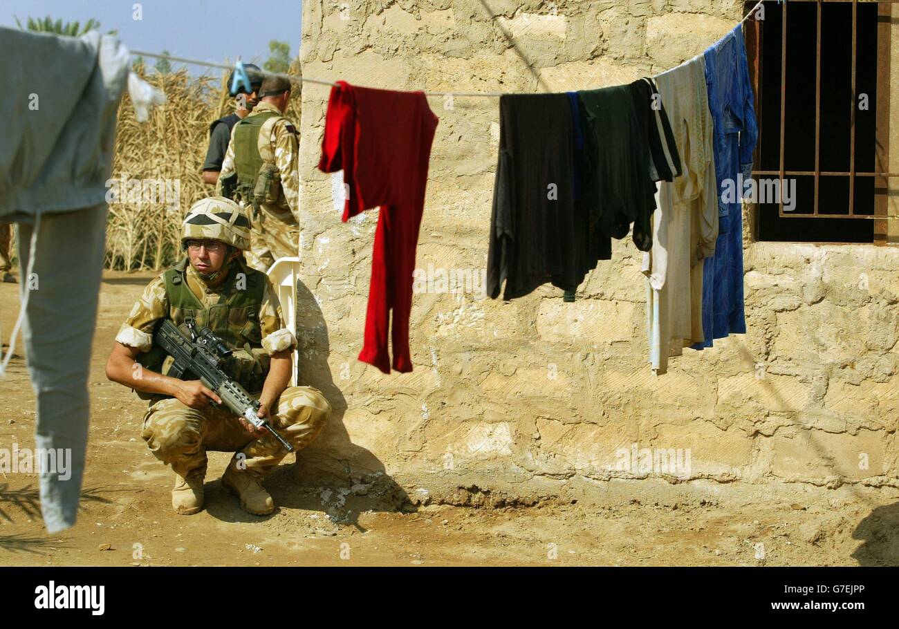 1. Bataillon Black Watch patrouillieren Stockfoto