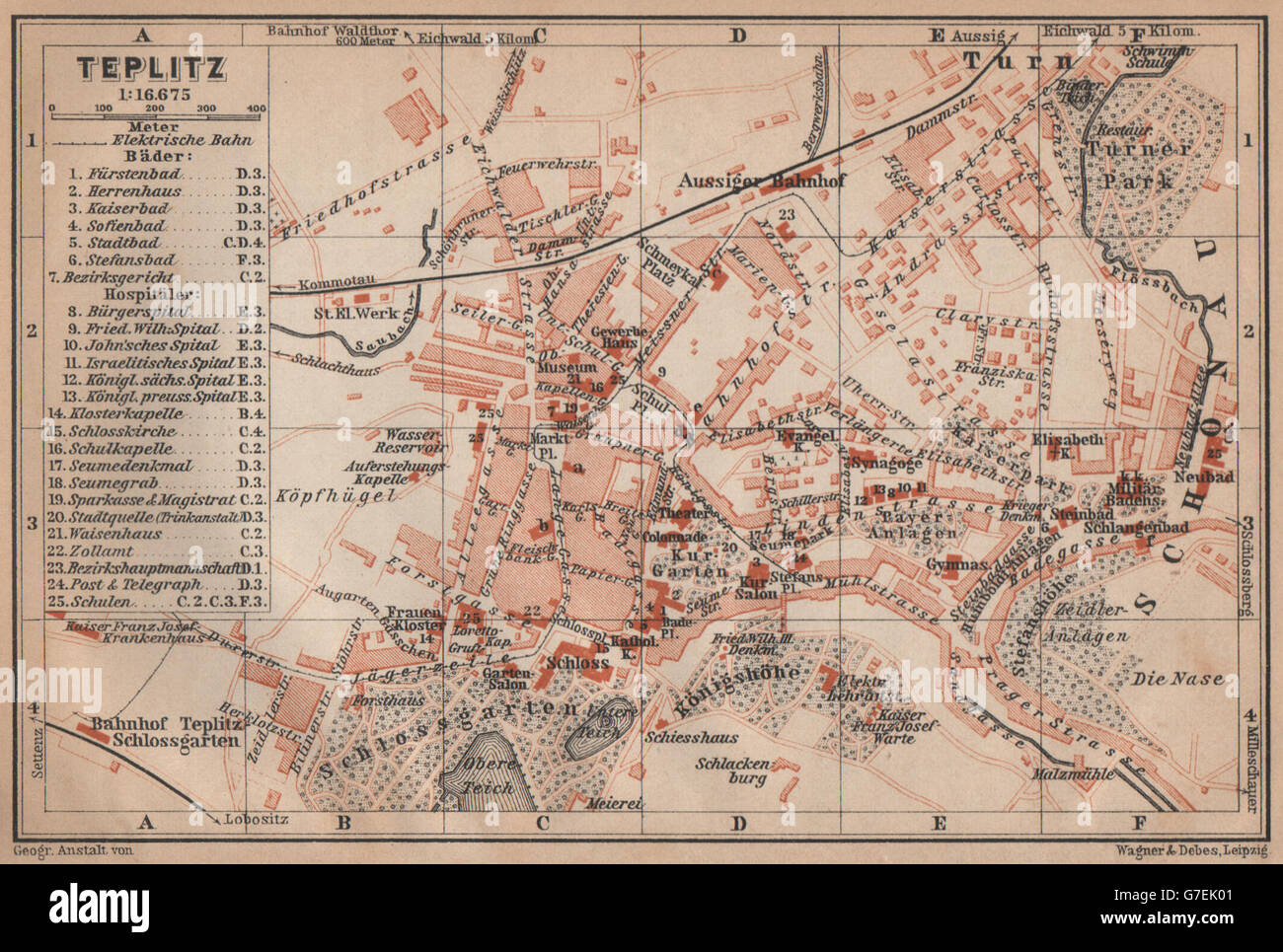 TEPLICE / Teplitz-Schönau Stadt plan Mesta. Tschechische Republik Mapa TEPLICE / Teplitz-Schönau Stadt plan Mesta. Tschechische Republik Mapa
