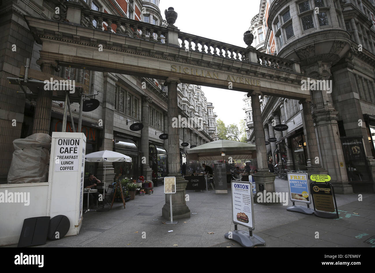 Stadtblick, London. Sizilianische Avenue im Zentrum von London. Stockfoto