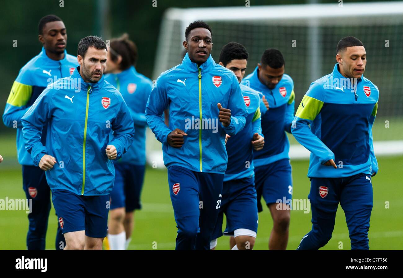 Fußball - UEFA Champions League - Gruppe A - Arsenal V Anderlecht - Trainingseinheit Arsenal - London Nachbarschaft Stockfoto