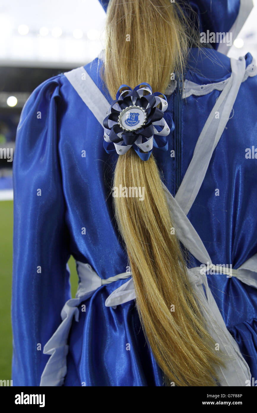 Fußball - Barclays Premier League - Everton gegen Swansea City - Goodison Park. Die Everton Toffee Lady Stockfoto