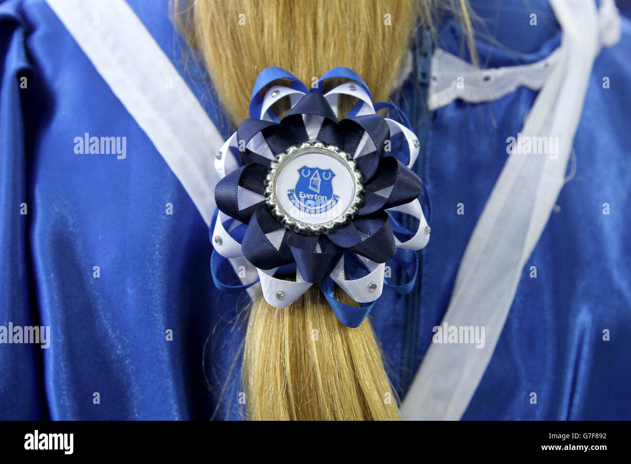 Fußball - Barclays Premier League - Everton gegen Swansea City - Goodison Park. Die Everton Toffee Lady Stockfoto