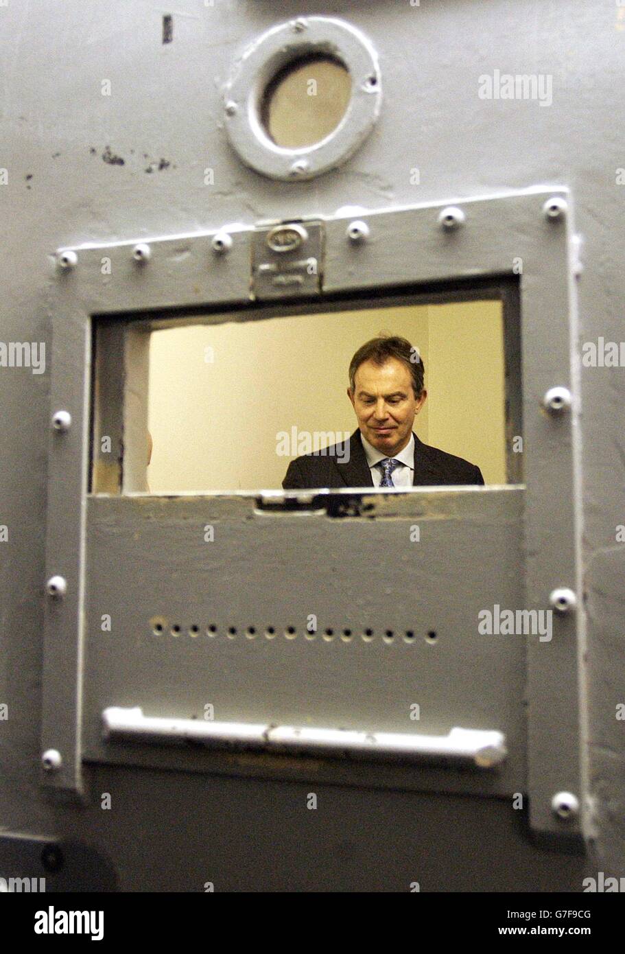 Tony Blair - Slough Polizeistation Stockfoto