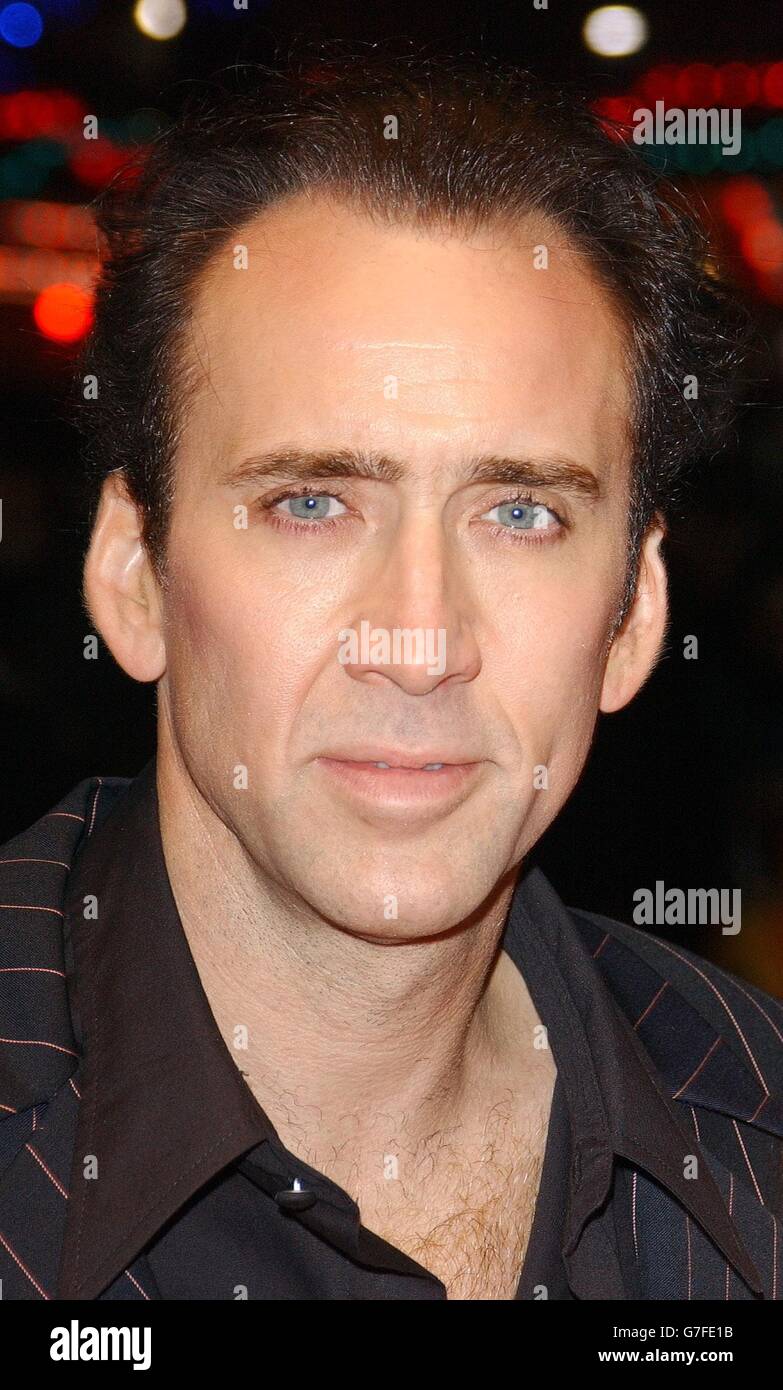 Nicolas Cage kommt zur Premiere von National Treasure im Odeon West End am Leicester Square in London an. Stockfoto