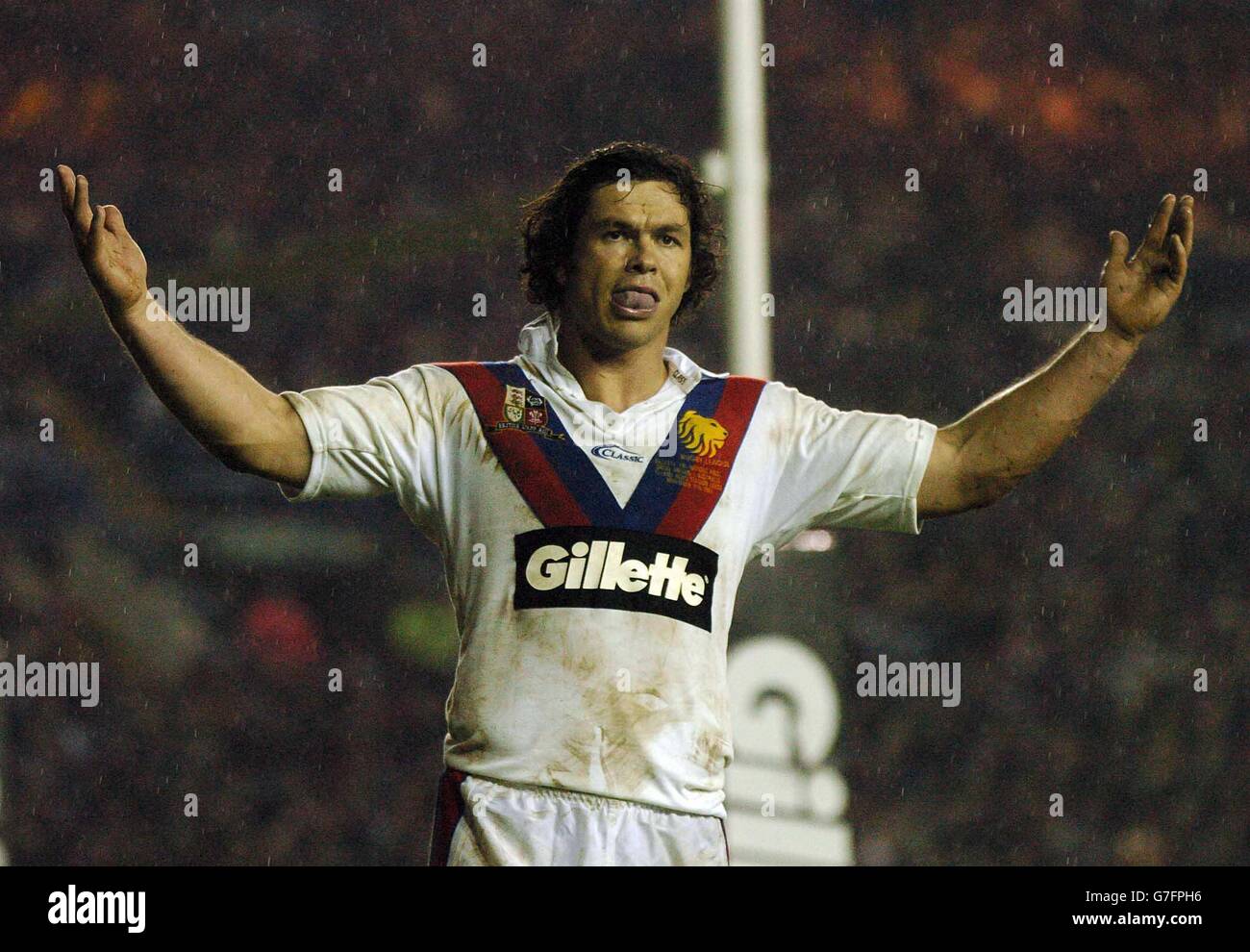 Großbritannien Kapitän Andy Farrell fragt sich, wo alles schief gelaufen ist im Gillette Tri-Nations Turnier Finale in Elland Road, Leeds Stockfoto