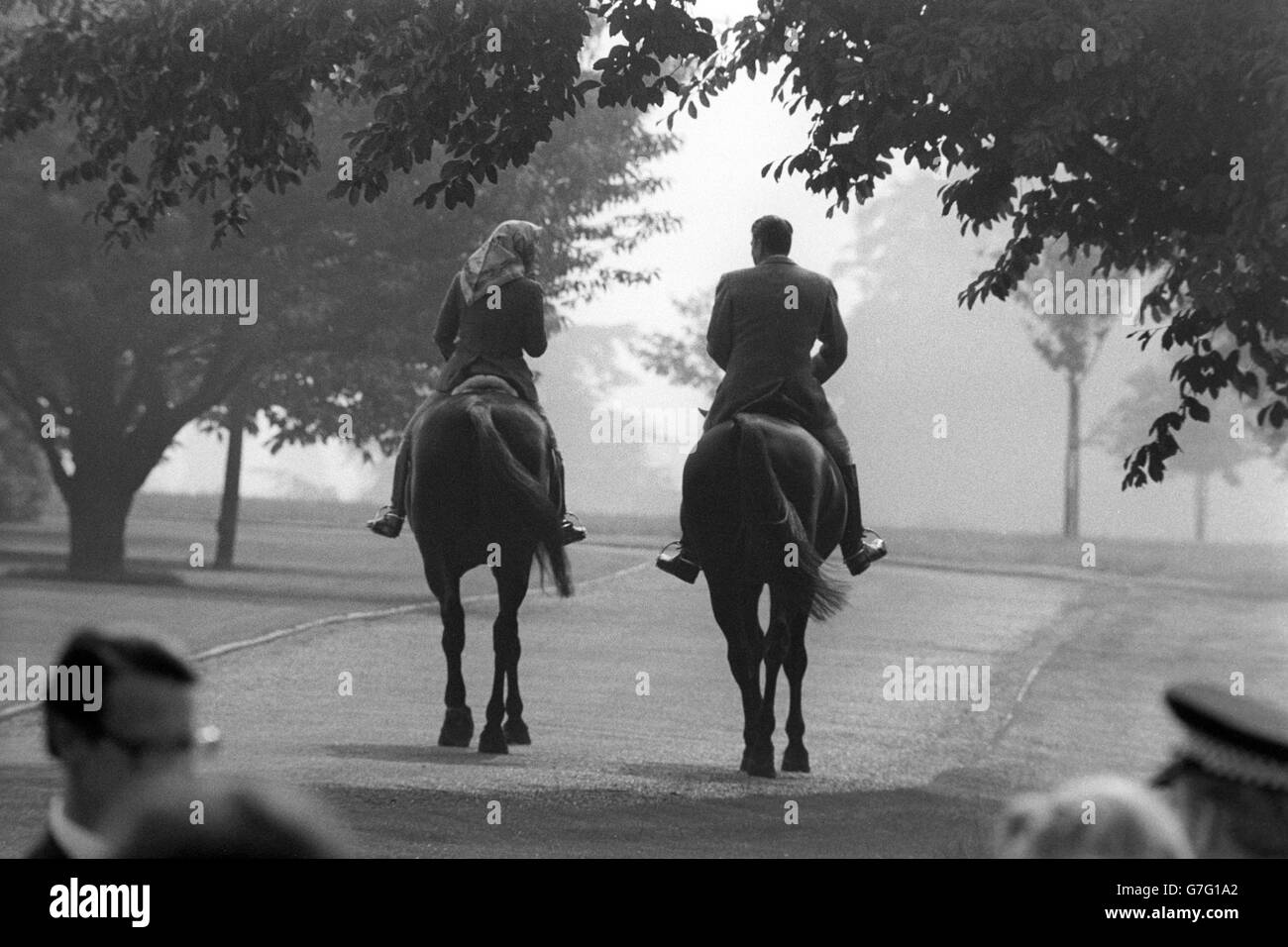 Royalty - Königin Elizabeth II und Ronald Reagan - Windsor Home Park, Berkshire Stockfoto