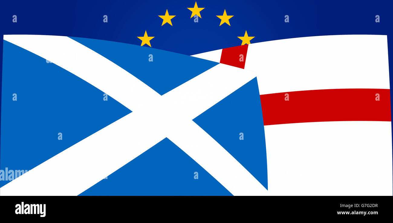 Nordirland-Schottland-Europa-Flaggen-Hintergrundgrafik Stockfoto