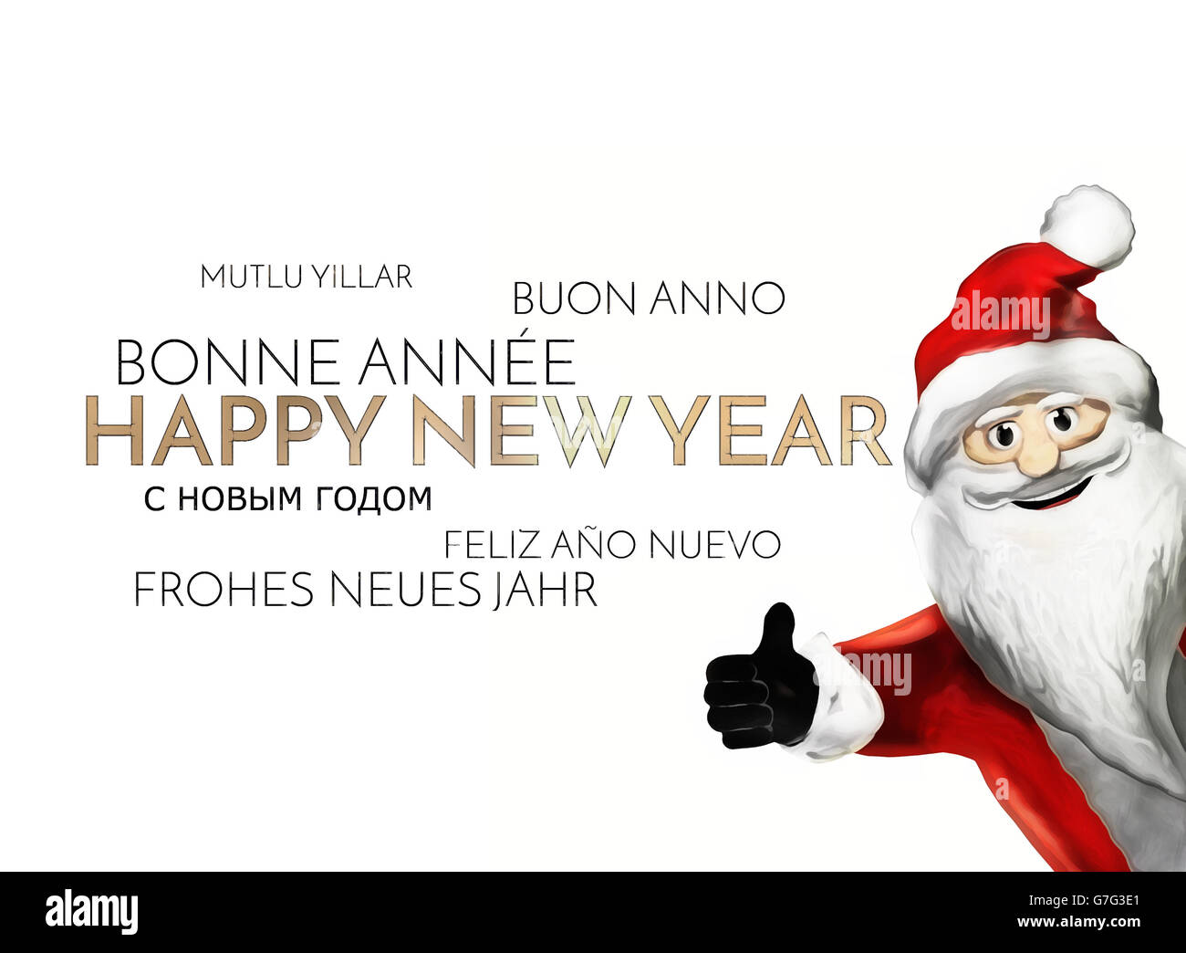 Multilingual Happy New Year Background Stockfotos und -bilder Kaufen