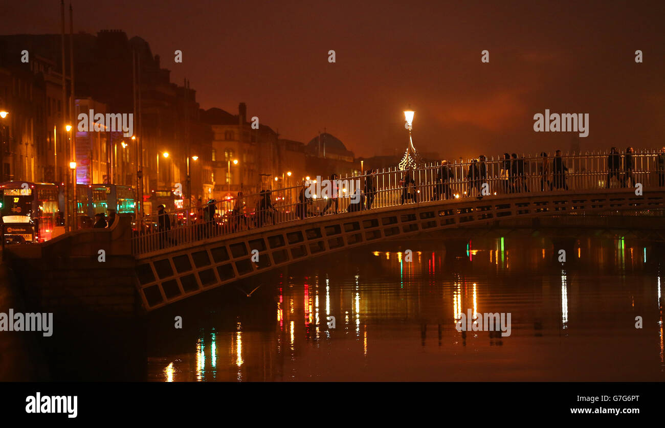 Ireann, die Vorhersage, dass dichter Nebel wird bis in den Abend bestehen. Stockfoto