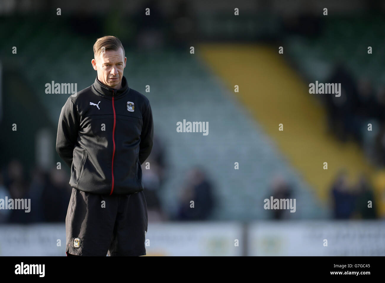 Fußball - Sky Bet League One - Yeovil Town / Coventry City - Huish Park. Darren Murray, Coventry City Coach Stockfoto