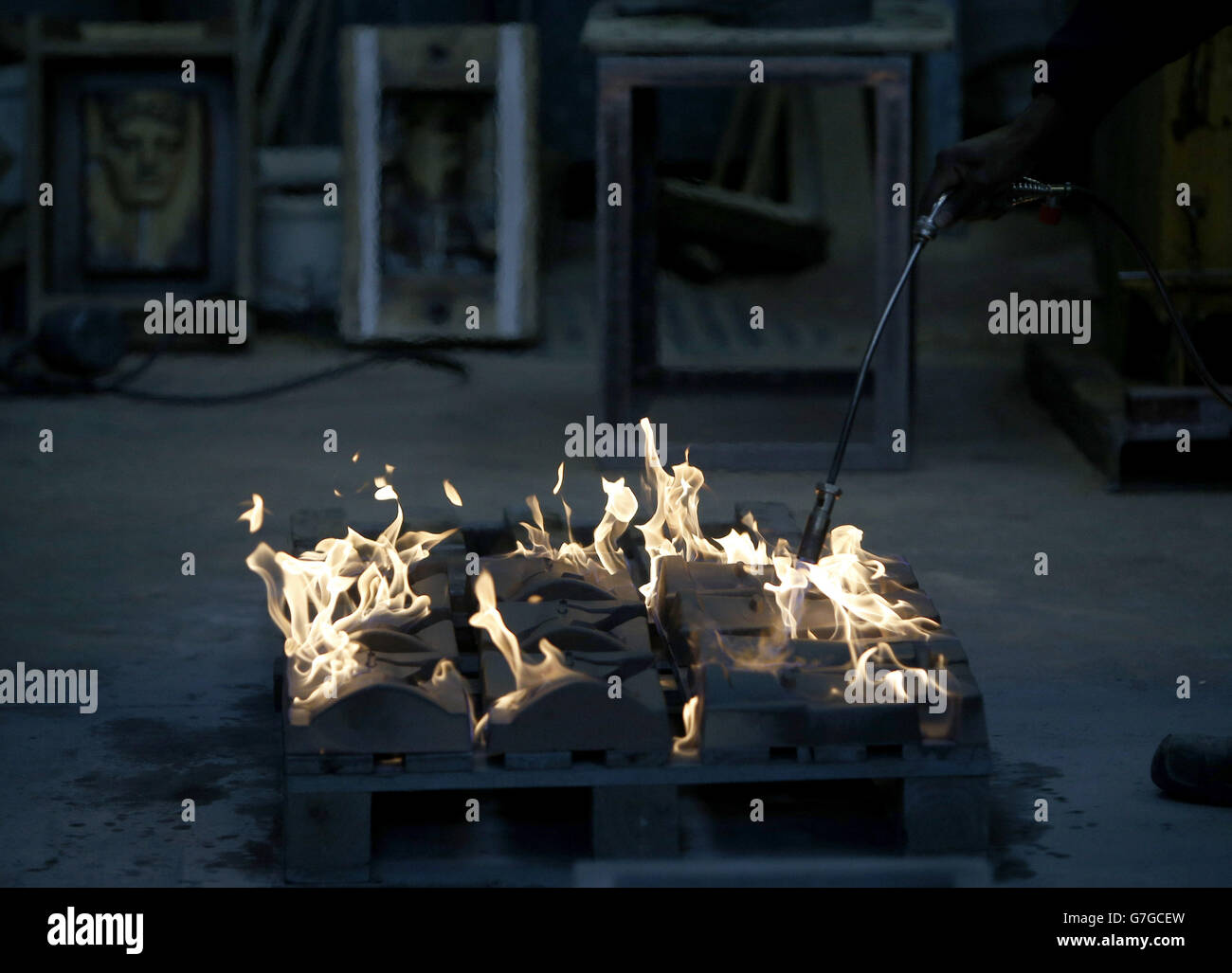 EE BAFTA Film Awards Vorbereitungen - London Stockfoto