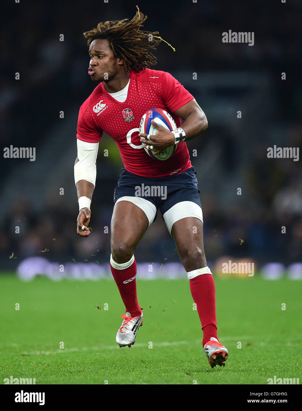 Rugby Union - QBE International 2014 - England / Samoa - Twickenham. Marland Yarde, England Stockfoto